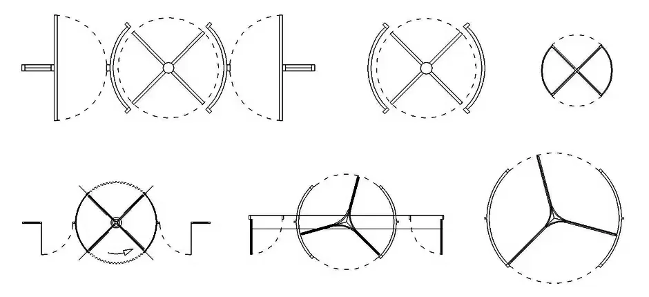 Revolving Door CAD Blocks – Free DWG 2D Plan and Section