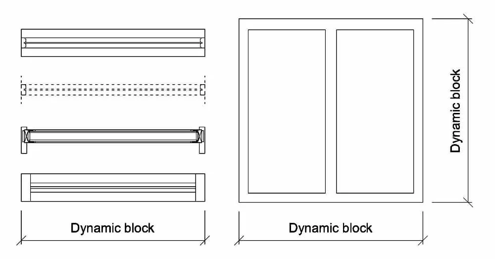Window CAD Blocks – Free DWG 2D Plan and Elevation