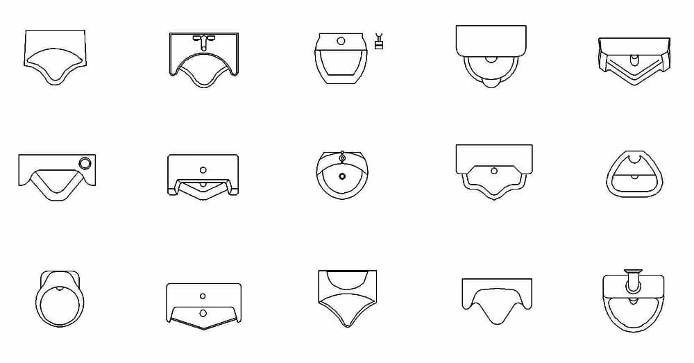 Toilet CAD Blocks – Free DWG 2D Plan