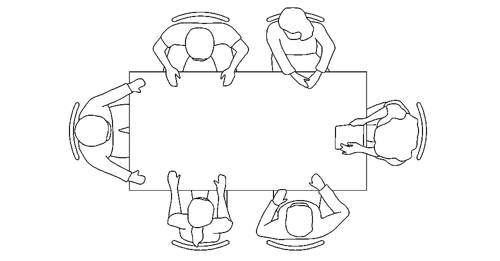 Rectangular Dining Table CAD Blocks – Free DWG 2D Plan and Elevation