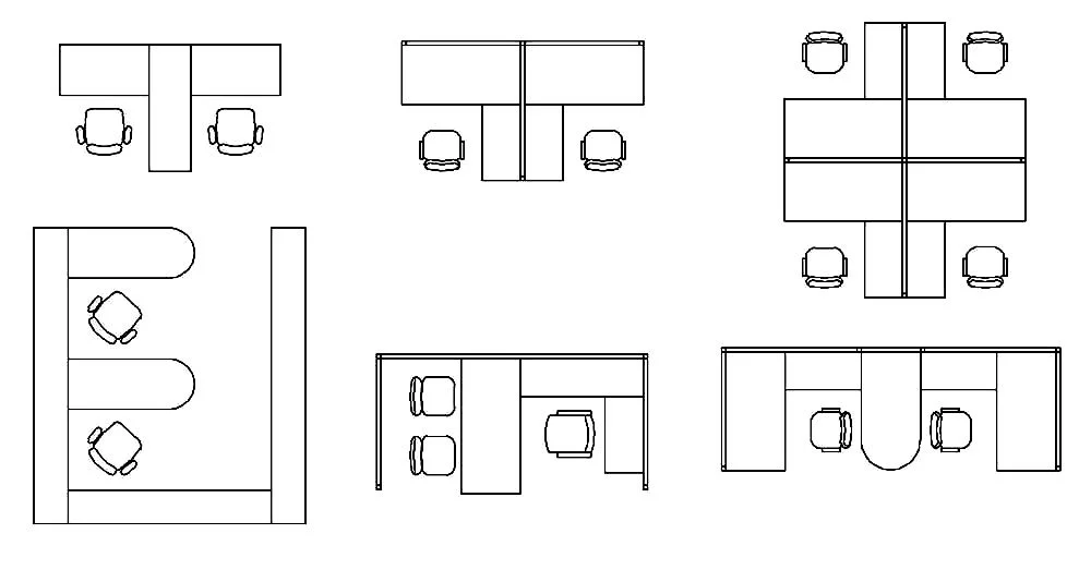 Office Table Chair CAD Block – Free DWG 2D Plan