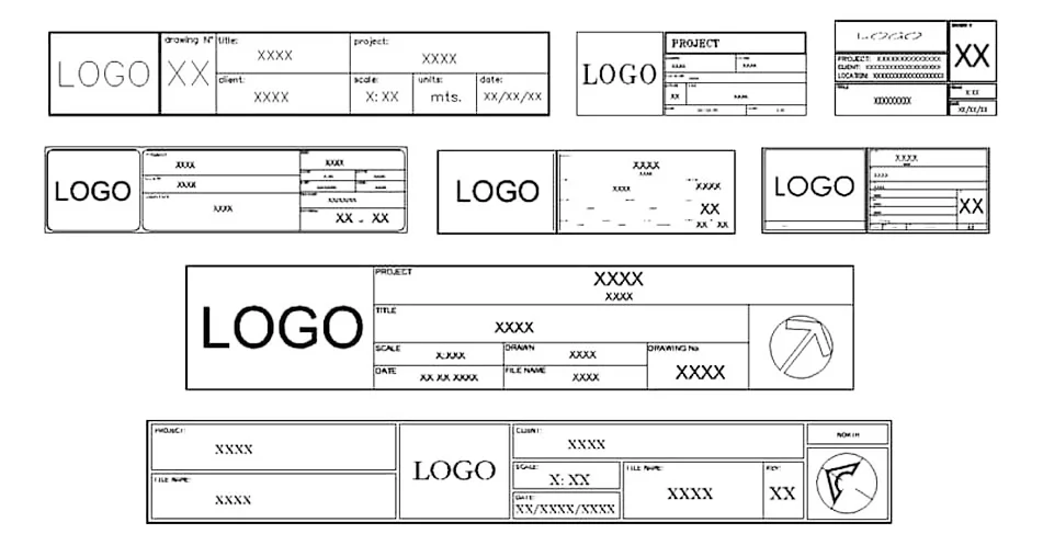 Title Template CAD Blocks – Free DWG 2D Plan